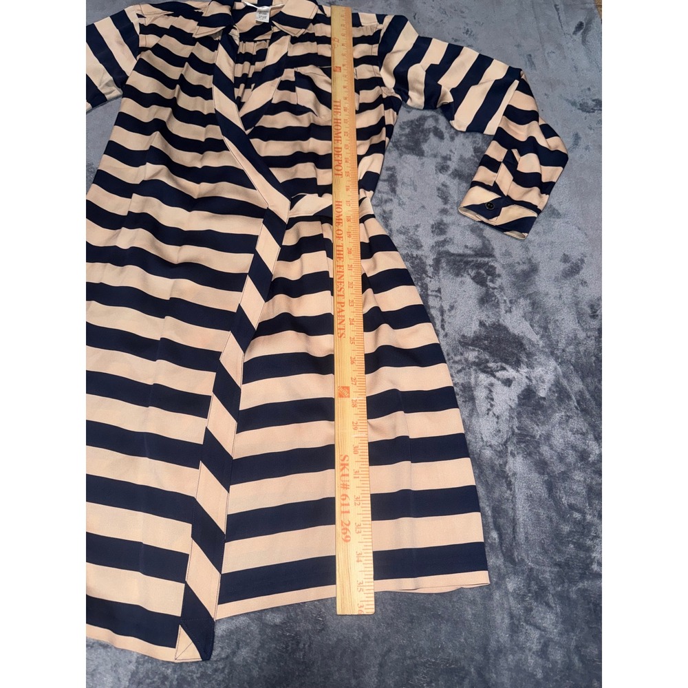 Diane von Furstenberg Helena Silk Wrap Dress Navy Tan Striped D2494306N10 4 - Picture 5 of 8